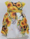 Vestido Cetim Bebe Luxo Renda Festa Enxoval Girassol 423
