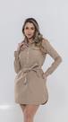 Vestido Chamise sarja Feminino manga longa fechamento com botões e Cinto super na moda