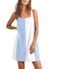 Vestido CHARTOU azul médio sem mangas, linho, praia