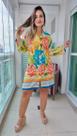 Vestido Chemise Camisão c/ Cordão de Ajuste Indiano Manga Longa - Cod. 1522