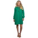 Vestido Chemise Curto Com Decote Trançado Liso Manga Longa Saída De Praia Moda Indiana