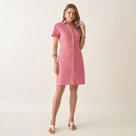 Vestido Chemise Curto com Manga Vestido Chemise Curto com Manga
