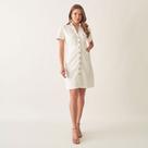 Vestido Chemise Curto com Manga Vestido Chemise Curto com Manga