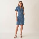 Vestido Chemise Curto com Manga Vestido Chemise Curto com Manga