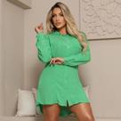 Vestido chemise feminino de manga longa soltinho