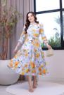 Vestido Chemise Floral Maxi Midi Terra Prometida Cor:BrancoTamanho:M