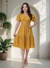 Vestido Chemise Laise Maxi Midi Terra Prometida Roxo Cor:AmareloDesenho do tecido:FloridoTamanho:M