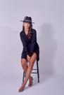 Vestido Chemise - Studio Básico - camisão com botões Preto e Offwhite