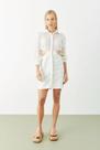 Vestido Chemisier Vazado Bordado Off White