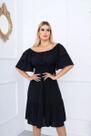 Vestido Ciganinha Midi Moda Evangélica Lastex Com Elástico - PRETO