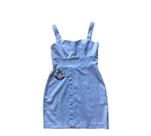 Vestido com assimetria azul claro 38