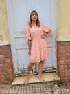 Vestido com detalhes em renda guipir