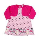 Vestido com falso bolero molecotton infantil bebê Ralakids