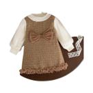 Vestido Com Laço Para Bebê Menina, Estilo Coreano, Manga Comprida, Primavera, Outono, 9 Meses a 3 Vestido Com Laço Para Bebê Menina, Estilo Coreano, Manga Comprida, Primavera, Outono, 9 Meses a 3