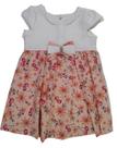 Vestido Com Pregas Mix de Tecido
