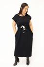Vestido Comfort Midi Moletinho com Bolso Abertura nos Lados Verde
