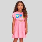 Vestido Corações Rosa Neon - Bambollina
