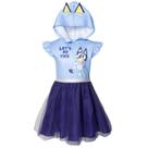 Vestido Cosplay Bluey de Malha - Manga Curta para Meninas (12 Anos)