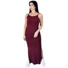 Vestido Costa Nua Longo Festa Com Bojo E Fenda Nas 2 Laterais Marsala Alcinha