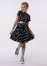 Vestido Cotton Poá com de Abertura na Cintura e Saia Evasê Vestido Cotton Poá com de Abertura na Cintura e Saia Evasê