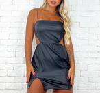 Vestido couro costas nuas