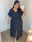 Vestido Crepe Duna com Cordão Tamanho 54 Plus Size
