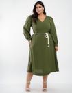 Vestido crepe verde dona charme