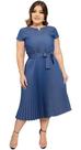 Vestido Cristão Jeans Leve Plissado Rodado Vestido Cristão Jeans Leve Plissado Rodado