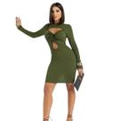 Vestido Curtinho Decote Nozinho C/ Bojo Manga longa Gringa