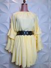 Vestido Curto Babado Duplo Lidia Boho elegante Seda Babado Vestido Noite Sessão de fotos Verão Primavera Outono