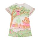 Vestido Curto Bebê Bege Malha Ursinho/ Piquenique Kukiê