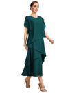 Vestido curto boho Arsyince para mãe da noiva, em chiffon