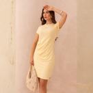 Vestido Curto Com Pregas Feminina Revanche Sêxtias