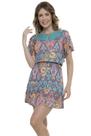 Vestido Curto Crepe Mangas Curtas Flok F081