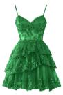 Vestido curto de boas-vindas Hanshi E-commerce Sparkly Green Vestido curto de boas-vindas Hanshi E-commerce Sparkly Green