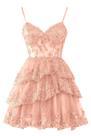 Vestido curto de boas-vindas Hanshi E-commerce Sparkly Tulle Coral Vestido curto de boas-vindas Hanshi E-commerce Sparkly Tulle Coral
