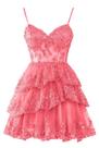Vestido curto de boas-vindas Hanshi E-commerce Sparkly Tulle Lace Vestido curto de boas-vindas Hanshi E-commerce Sparkly Tulle Lace