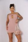 Vestido Curto em Alfaiataria Decote GotaCutOut