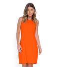 Vestido Curto Em Ribana Canelada Rovitex Laranja - Rovitex Básicos
