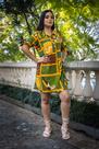 Vestido curto estampado