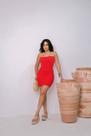 Vestido curto feminino coladinho sem alças festas Verão tubinho justo modelador