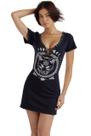 Vestido Curto Feminino Gato Místico Estampa Esotérica Gótico Sexy e Confortável
