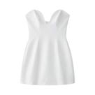 Vestido Curto Feminino Ombro a Ombro Com Decote Em Coração Estilo Europeu Americano Primavera 2025