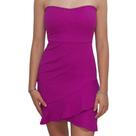 Vestido Curto Feminino sem alça Com Babados