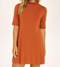 Vestido Curto Gola Alta em Malha Confort Vestido Curto Gola Alta em Malha Confort