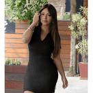 Vestido Curto Gola Polo Canelado Modal Verão Tendência Casual Moda Tricot Premium