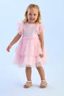 Vestido Curto Infantil Festa Tule e Paetê Rosa Petit Cherie