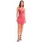 Vestido Curto Lança Perfume Recortes Pr25 Rosa Feminino