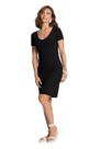 Vestido Curto Lunender Malha Canelada Preto Vestido Curto Lunender Malha Canelada Preto