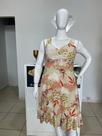 Vestido Curto Malha Canelada Estampa Exclusiva Folhas Verde - Plus Size - Veste 48/50 Vestido Curto Malha Canelada Estampa Exclusiva Folhas Verde - Plus Size - Veste 48/50